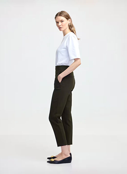 İpekyol Yeşil Kadın Straight Düz Pantolon IW6240003234070 2