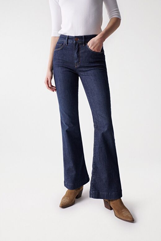 Salsa Jeans İndigo Kadın Standart Düz Denim Pantolon 21001361-Faith Flare  2