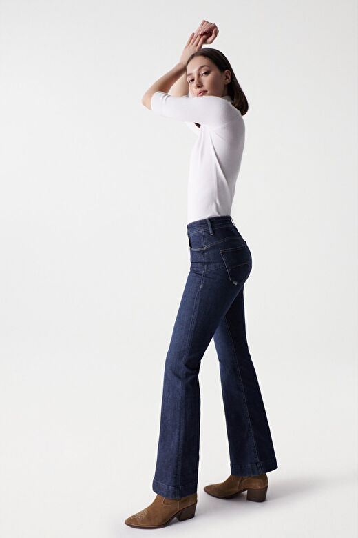 Salsa Jeans İndigo Kadın Standart Düz Denim Pantolon 21001361-Faith Flare  3