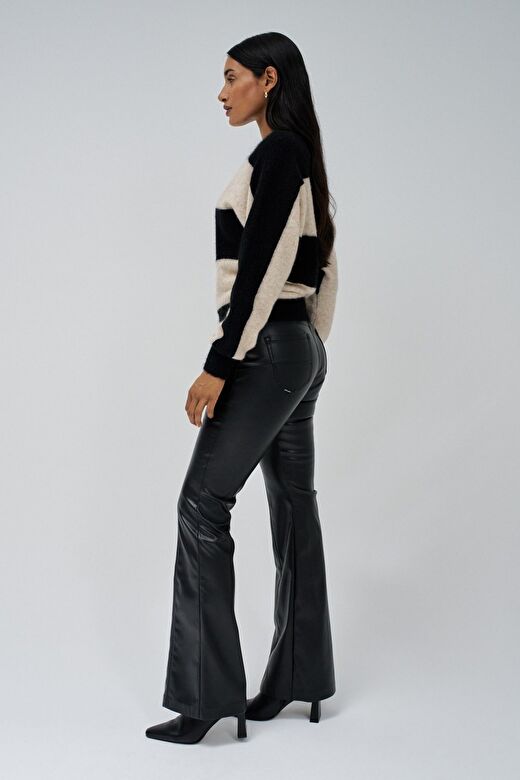 Salsa Jeans Açık Bej Kadın Yuvarlak Standart Çizgili Kazak 21008873  3