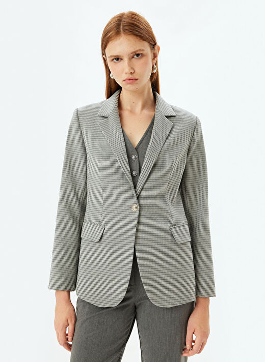 Koton Gri Kadın Regular Fit Blazer 5WAK50154UW  3