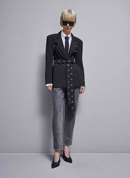 Patrizia Pepe Siyah Kadın Standart Blazer 8S0503  1