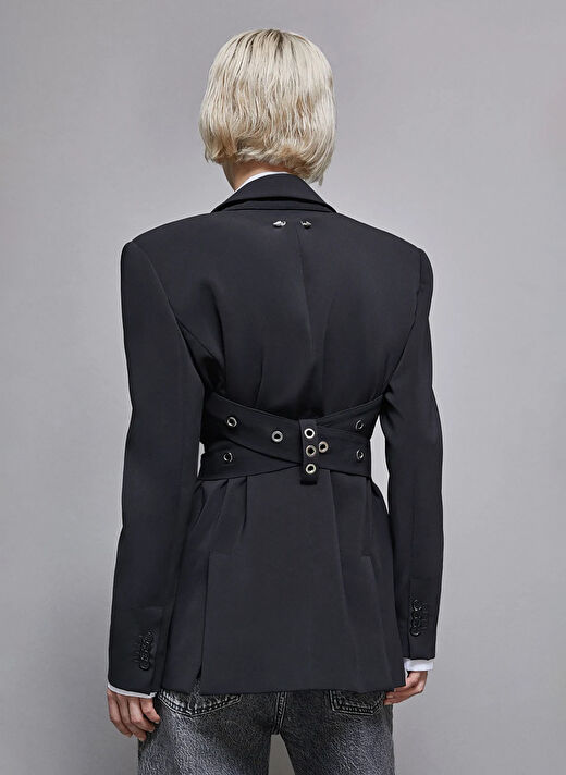 Patrizia Pepe Siyah Kadın Standart Blazer 8S0503  4