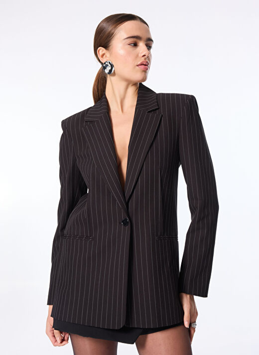 Patrizia Pepe Siyah Kadın Standart Blazer 8S0494  1