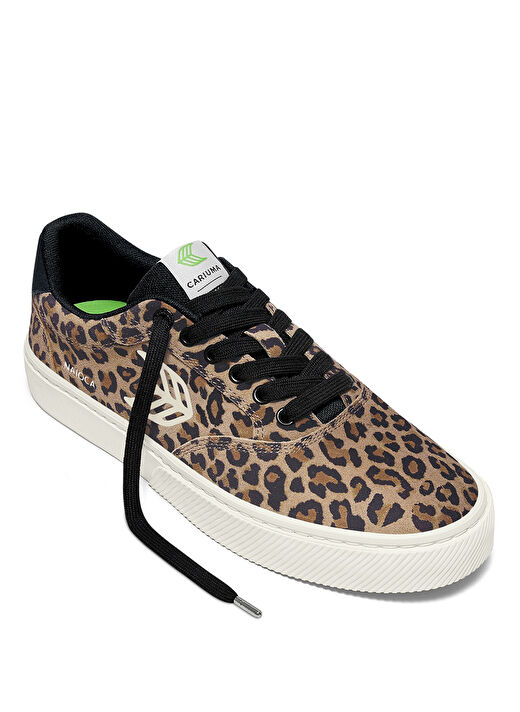 Cariuma 511802P02W-NAIOCA Leopar Print Suet Siyah - Kahve Deri Kadın Lifestyle Ayakkabı 2