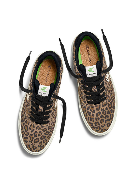 Cariuma 511802P02W-NAIOCA Leopar Print Suet Siyah - Kahve Deri Kadın Lifestyle Ayakkabı 4