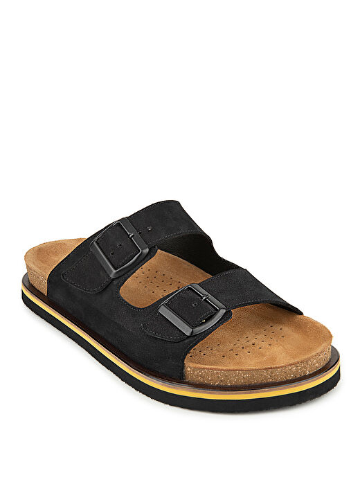 Hush Puppies Siyah Erkek Deri Terlik Brasa 2