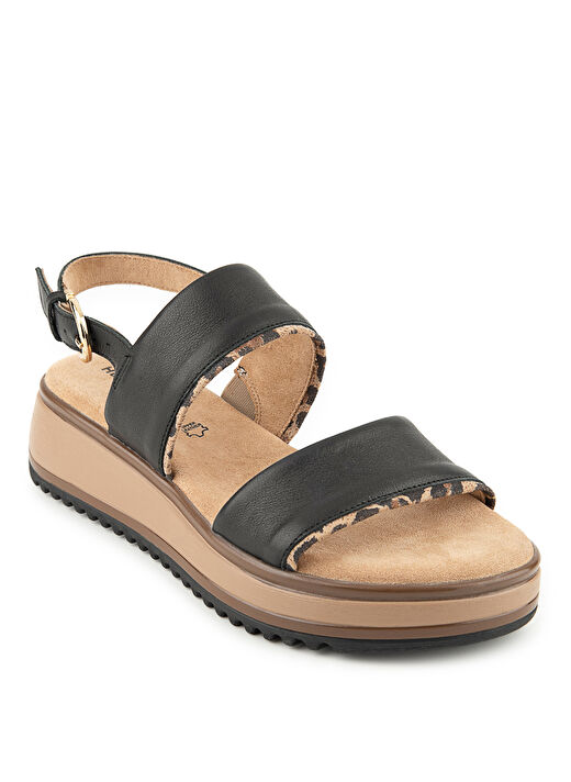 Hush Puppies Siyah Kadın Deri Sandalet Feliz 2