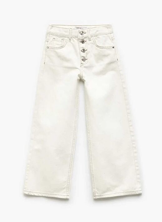 Koton Beyaz Kız Çocuk Denim Pantolon 5SKG40020AD 1