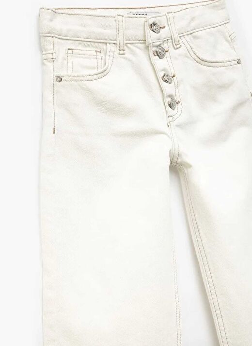Koton Beyaz Kız Çocuk Denim Pantolon 5SKG40020AD 2