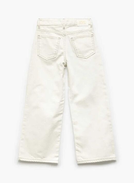 Koton Beyaz Kız Çocuk Denim Pantolon 5SKG40020AD 3