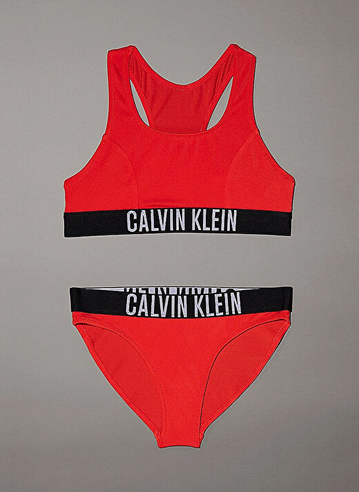 Calvin Klein Kırmızı Kız Çocuk Baskılı Bikini Takım KY0KY00091XM8 1