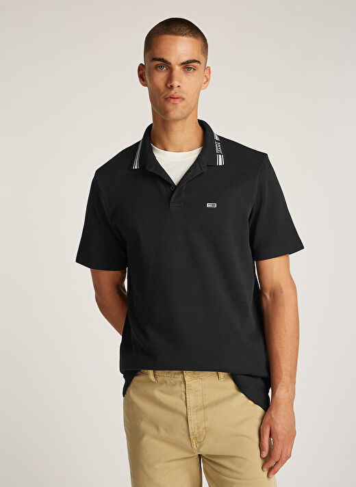 Tommy Hilfiger Siyah Erkek Regular Fit Polo T-Shirt DM0DM20225BDS TJM TIPPED LOGO POLO 2