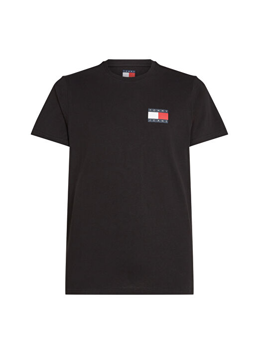 Tommy Hilfiger Siyah Erkek Slim Fit T-Shirt DM0DM20740BDS TJM SLIM ESSNT FLG 1
