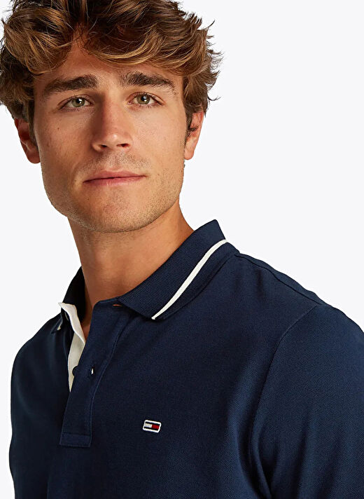Tommy Hilfiger Lacivert Erkek Regular Fit Polo T-Shirt DM0DM20745C1G TJM REG TIPPED POLO 3