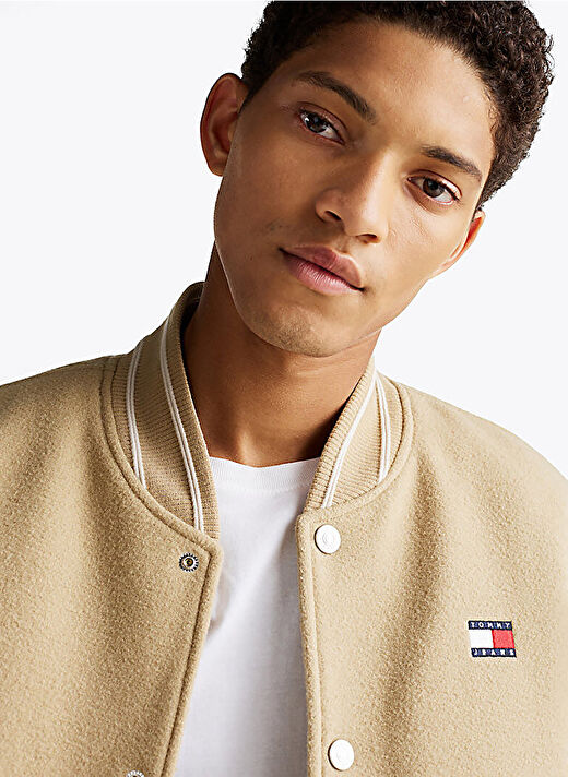 Tommy Jeans Bej Erkek Regular Fit Ceket DM0DM20216ACT TJM WOOL BLEND VRSITY  3