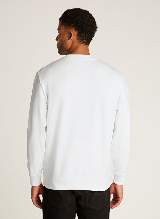 Tommy Jeans Ekru Erkek Bisiklet Yaka Regular Fit Sweatshirt DM0DM20341YBL TJM REG ENTRY GRAPHIC 4