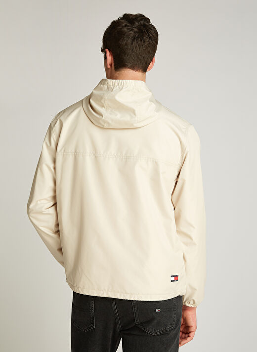 Tommy Jeans Bej Erkek Kapüşonlu Regular Fit Ceket DM0DM21130ACG TJM FLEECE LINED CHI 4