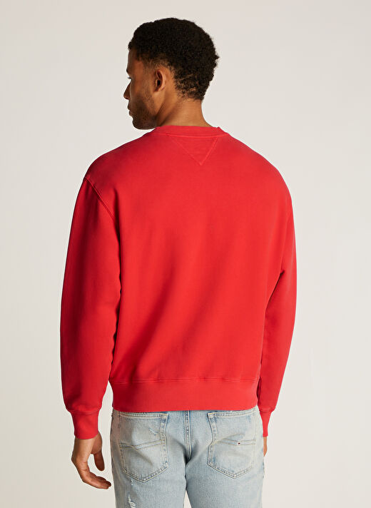 Tommy Hilfiger Kırmızı Erkek Bisiklet Relaxed Sweatshirt DM0DM20262XME TJM RLX VINTAG VRSITY 4