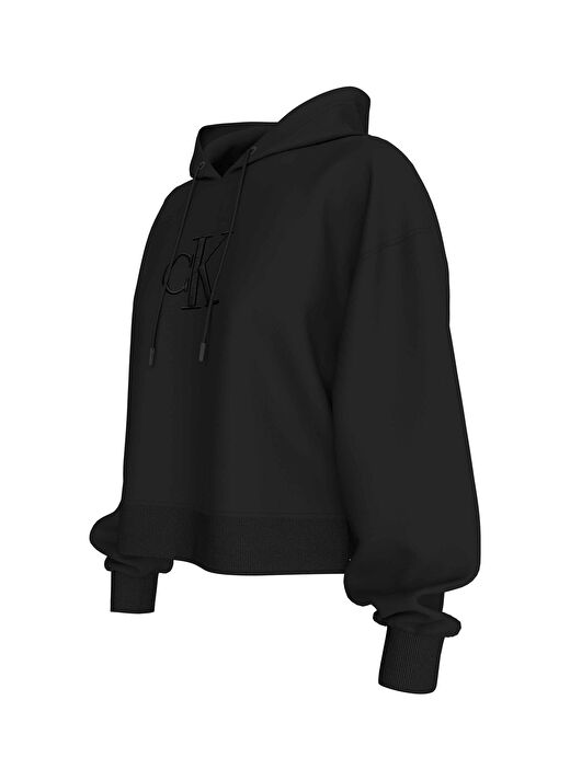 Calvin Klein Jeans Siyah Kadın Kapüşon Standart Baskılı Sweatshirt J20J224718BEH  3