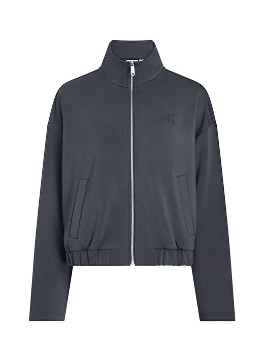 Calvin Klein Jeans Mavi Kadın Fermuarlı Standart Düz Sweatshirt J20J224993CGE  1