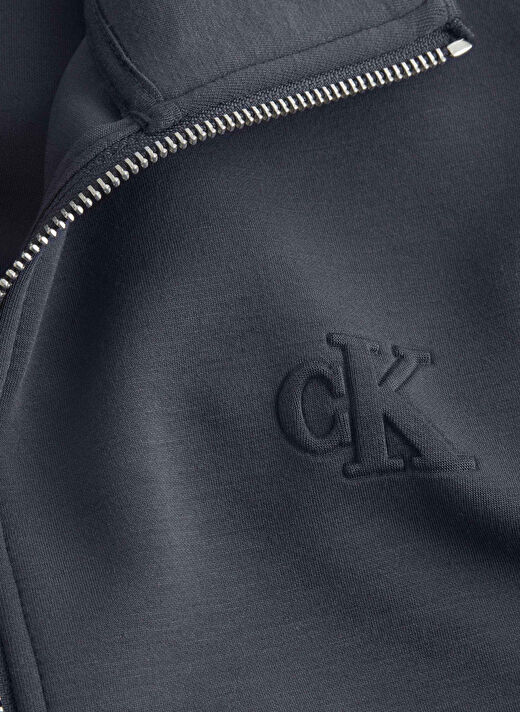 Calvin Klein Jeans Mavi Kadın Fermuarlı Standart Düz Sweatshirt J20J224993CGE  2