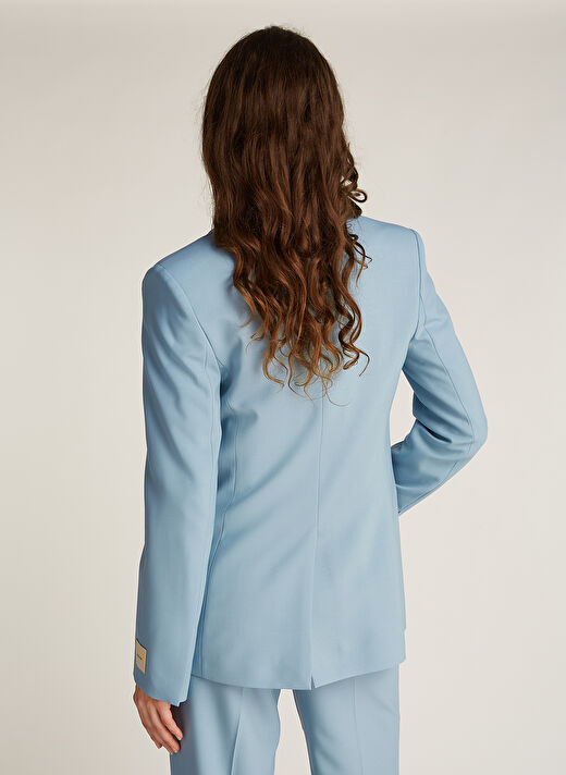 Calvin Klein Mavi Kadın Normal Düz Blazer K20K207632CAZ 4