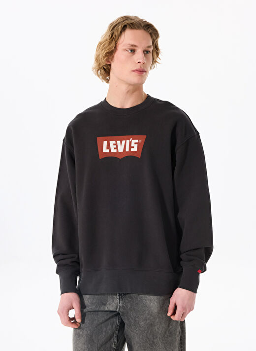 Levis Siyah Erkek Bisiklet Normal Baskılı Sweatshirt 003VK-0000_PREMIUM GRAPHIC CREW TR  2