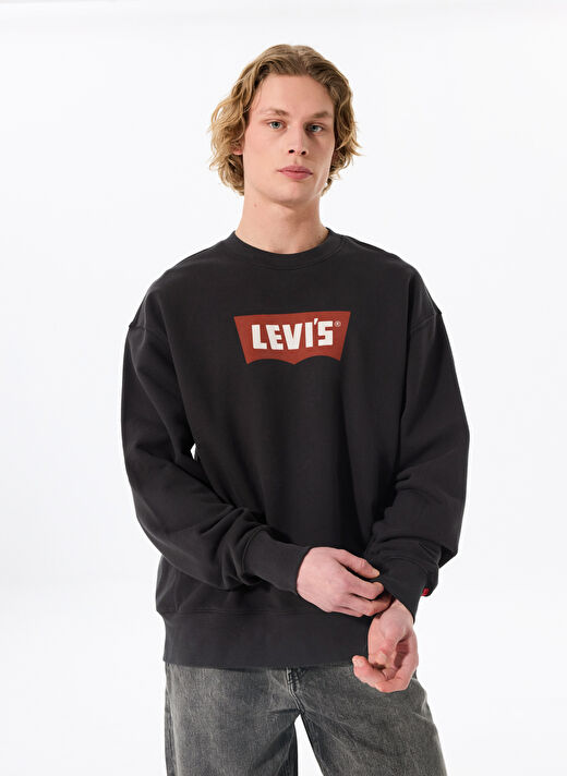 Levis Siyah Erkek Bisiklet Normal Baskılı Sweatshirt 003VK-0000_PREMIUM GRAPHIC CREW TR  4