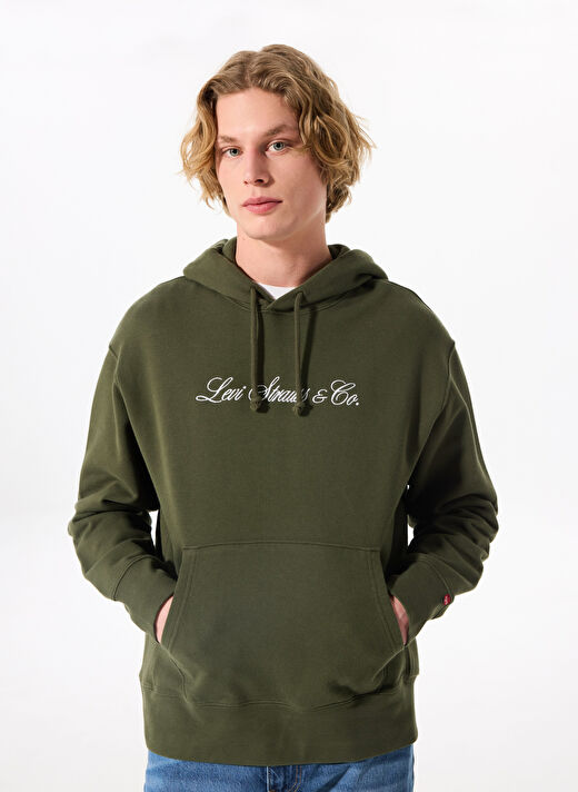 Levis Yeşil Erkek Bisiklet Normal Baskılı Sweatshirt 003VL-0001_PREMIUM GRAPHIC HOODIE T  1