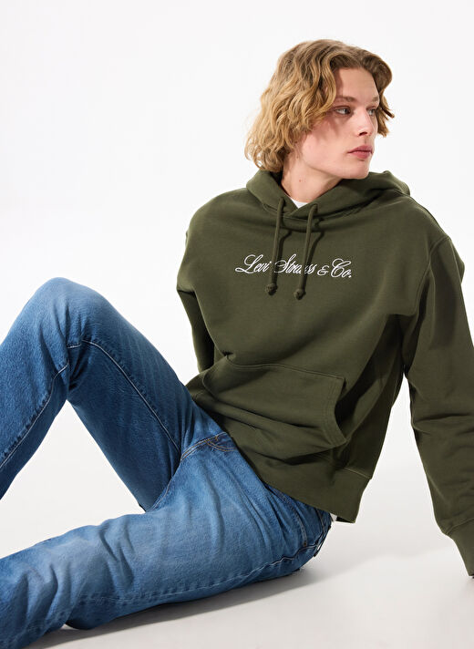 Levis Yeşil Erkek Bisiklet Normal Baskılı Sweatshirt 003VL-0001_PREMIUM GRAPHIC HOODIE T  2