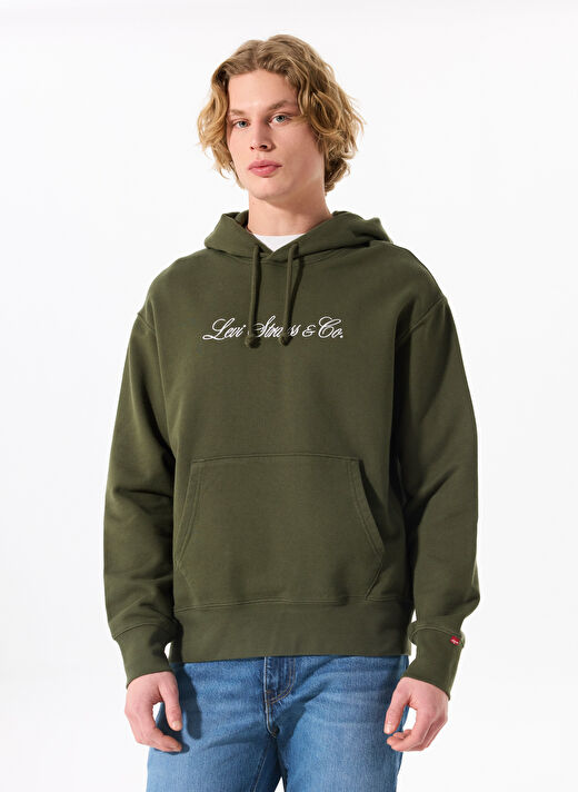Levis Yeşil Erkek Bisiklet Normal Baskılı Sweatshirt 003VL-0001_PREMIUM GRAPHIC HOODIE T  4
