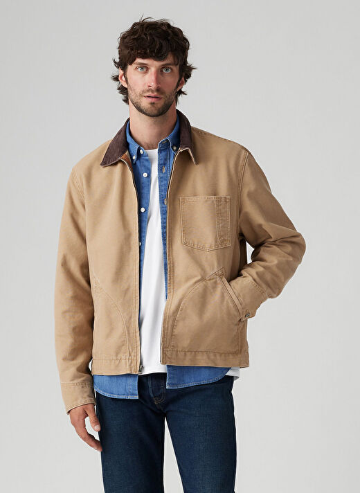 Levis Beyaz Erkek Denim Ceket A8635-0004_FULL ZIP MECHANICS TRKR 1