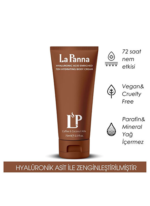 La Panna Coffee & Coconut Milk Hyaluronic Acid Enriched 72H Hydrating Vücut Kremi 2