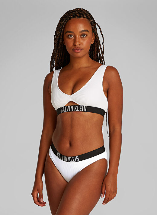 Calvin Klein Beyaz Kadın Standart Baskılı Bikini Alt KW0KW02752YAA 2