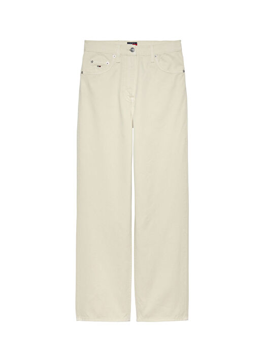 Tommy Jeans Beyaz Kadın Slim Fit Pantolon DW0DW19392YBH  1