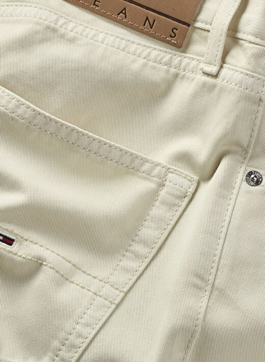 Tommy Jeans Beyaz Kadın Slim Fit Pantolon DW0DW19392YBH  2