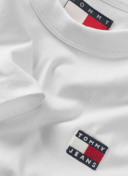 Tommy Jeans Beyaz Kadın Normal T-Shirt DW0DW20153YBL  2
