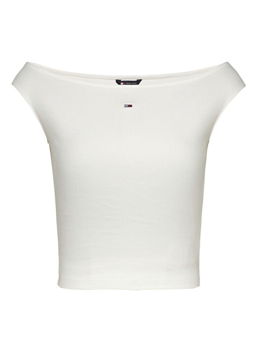 Tommy Jeans Beyaz Kadın Normal T-Shirt DW0DW20234YBL 1