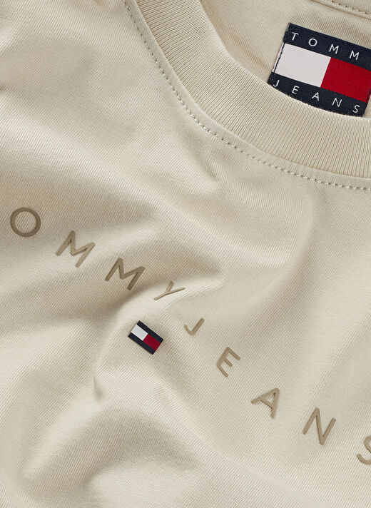 Tommy Jeans Bej Kadın Slim Fit T-Shirt DW0DW20315ACG 2