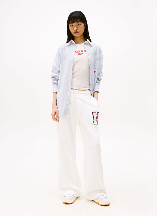 Tommy Jeans Beyaz Kadın Normal Eşofman Altı DW0DW20558YAC  1