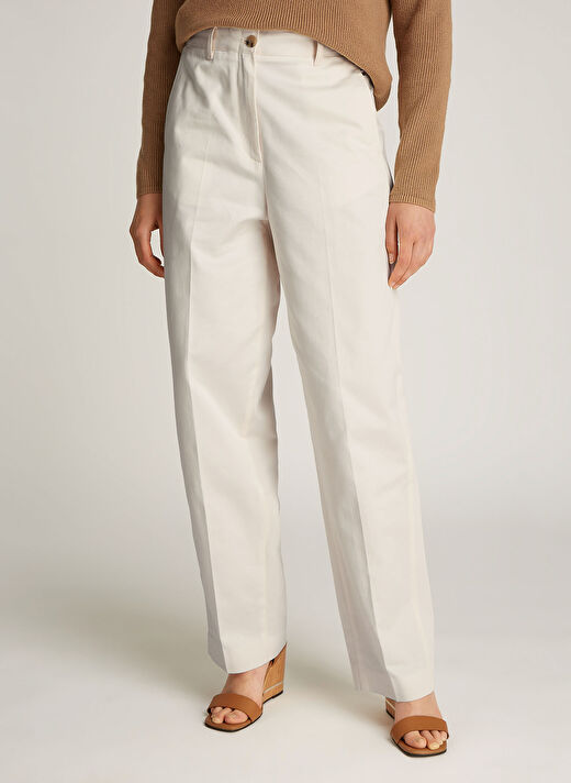Tommy Hilfiger Kırık Beyaz Kadın Normal Pantolon WW0WW43809Z00 2