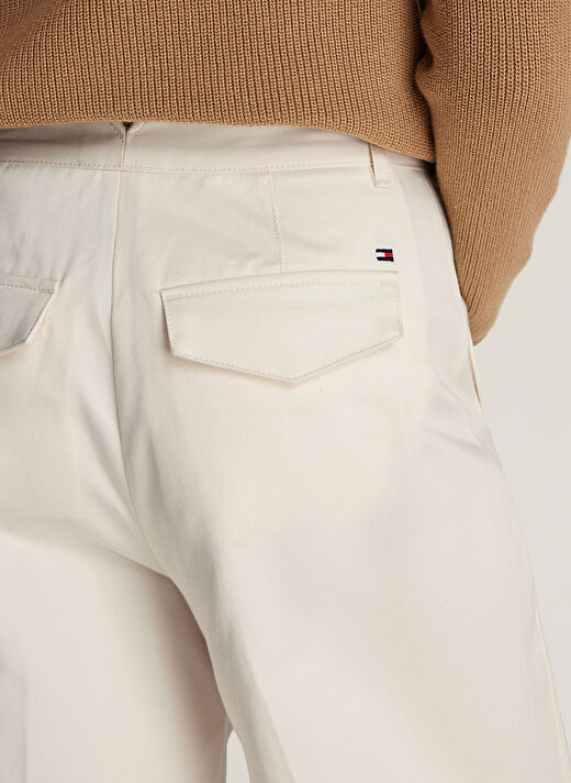 Tommy Hilfiger Kırık Beyaz Kadın Normal Pantolon WW0WW43809Z00 3