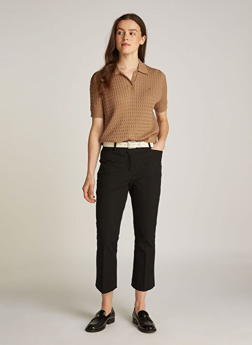 Tommy Hilfiger Haki Kadın Polo Normal Kazak WW0WW43957RBC 1