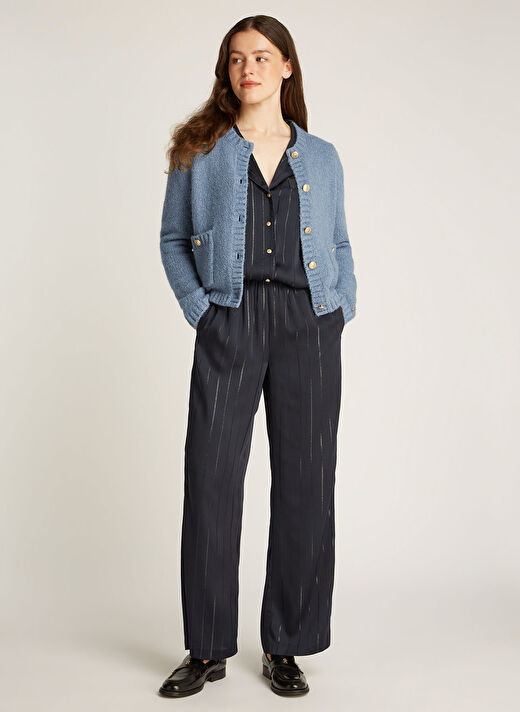 Tommy Hilfiger Mavi Kadın Normal Kazak WW0WW44473DY9 1