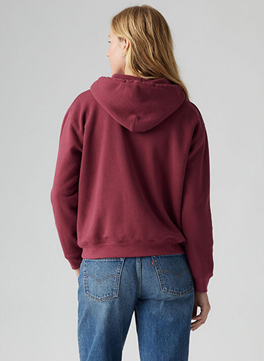 Levis Kırmızı Kadın Bisiklet Normal Düz Sweatshirt EVERYDAY HOODIE TR ZINFANDEL  2