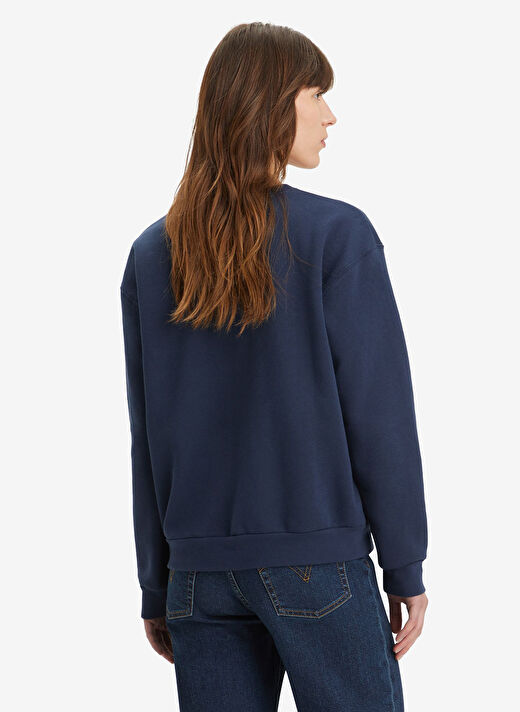 Levis Mavi Kadın Bisiklet Normal Düz Sweatshirt EVERYDAY SWEATSHIRT NAVY BLAZER FLE  2