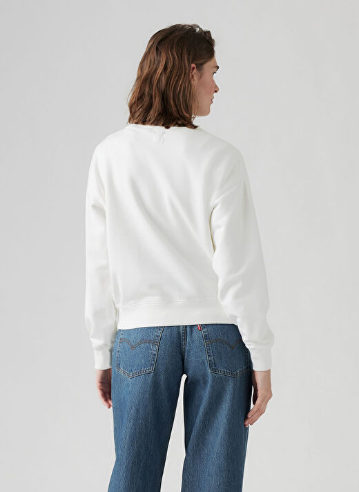 Levis Beyaz Kadın Bisiklet Normal Baskılı Sweatshirt GR ICONIC HERITAGE CREWT CREW VINTA  2