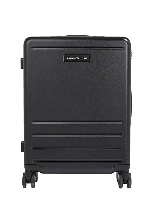 Tommy Hilfiger Siyah Unisex Çekçekli Sert Valiz TH CABIN SIZE SUITCASE 1