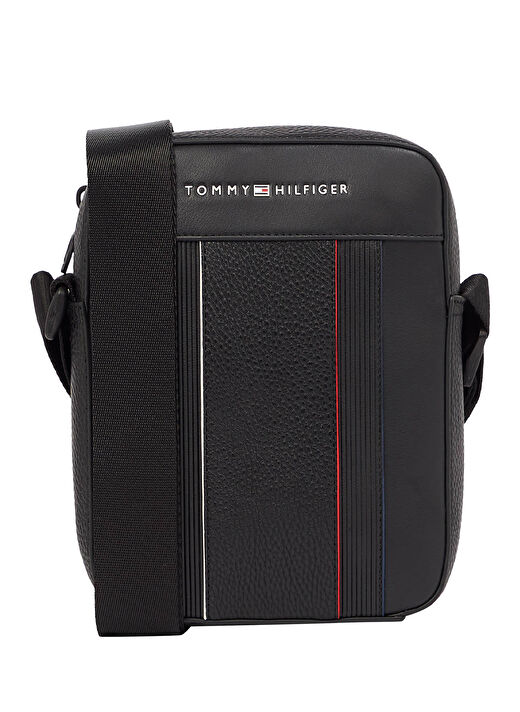 Tommy Hilfiger Siyah Erkek Postacı Çantası TH FOUNDATION MINI REPORTER 1